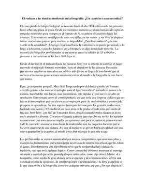 La Fotografía Ensayo-Español