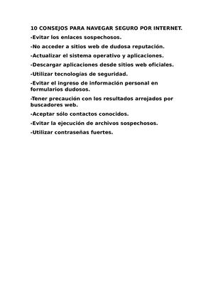 10 Consejos Para Navegar Seguro Por Internet