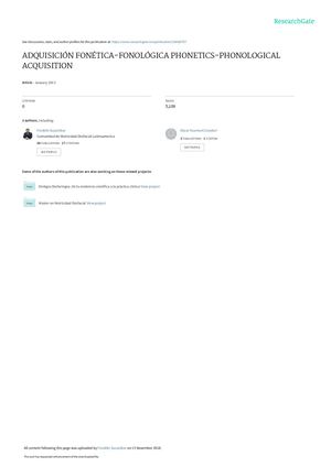 Adquisición Fonética Fonológica