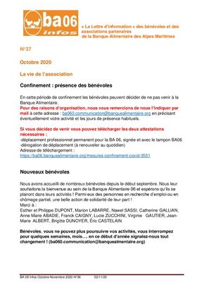 Ba 06 Infos N 37 Octobre-Novembre 2020