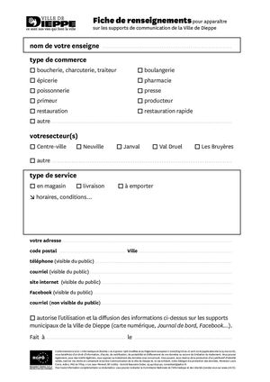 Fiche Renseignements Commerces 3 Novembre 2020