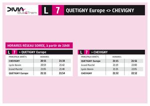 Fiche horaire L7 - plan transport à partir du mardi 3/11