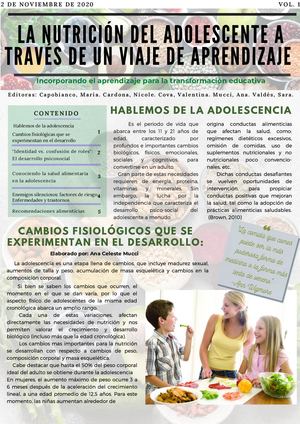Nutrición en la adolescencia