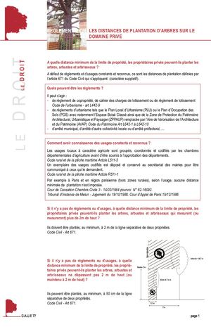 Distance plantation privé