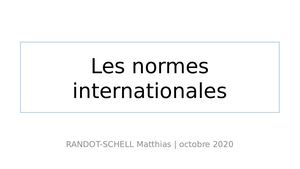 Les Normes Internationales