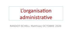 L’organisation Administrative