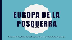 Europa De La Posguerra Diapositivas!!