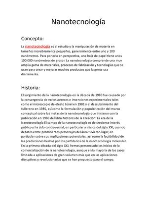 Nanotecnología