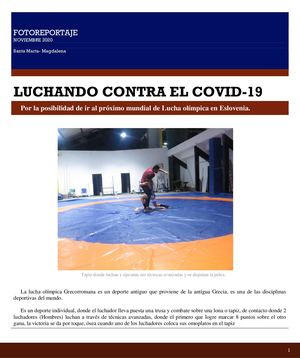 Luchando contra el covid-19, para ir al próximo mundial de Lucha Olimpica
