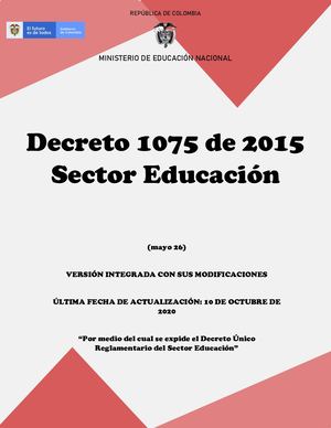 Decreto Único Reglamentario del Sector Educación