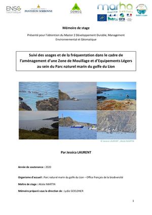Memoire De Stage Jessica Laurent Suivi des usages PNM Golfe du Lion Marha
