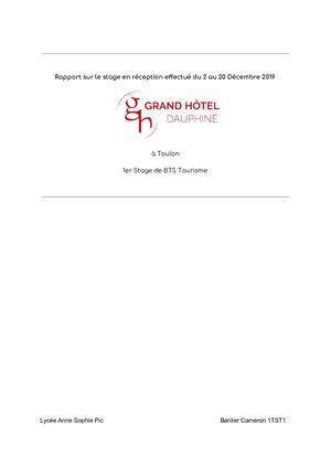 Rapport De Stage