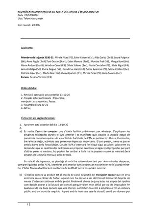 Acta 20 d'octubre