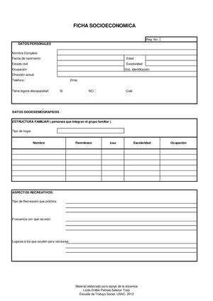Ficha Socioeconómica II