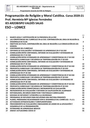 Programación Religión