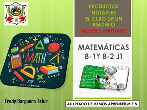 PRODUCTOS NOTABLES Cubo De Un Binomio