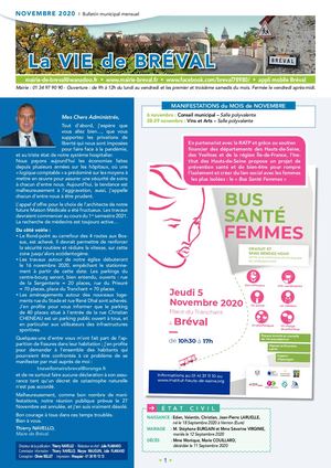 Bulletin mensuel - Novembre 2020