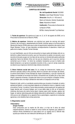 Carátula De Cierre Tsif