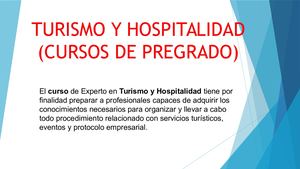 Turismo Y Hospitalidad (Cursos De Pregrado)