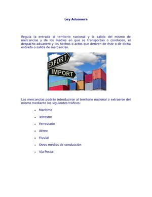 Ley Aduanera