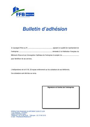 Bulletin D'adhesion Ffb 2021