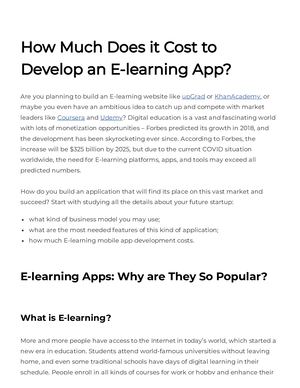 How Much Does it Cost to Develop an E-learning App?