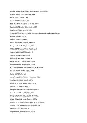 Députés Cosignataires Tribune