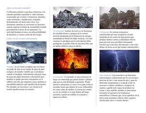 Trabajo De Tecnologia Folleto Sobre Desastres Naturales