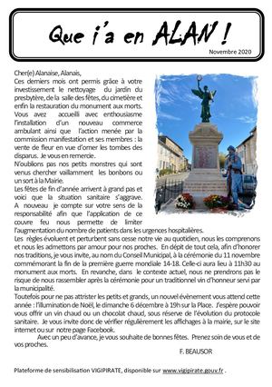 Bulletin Municipal ALAN - Novembre 2020