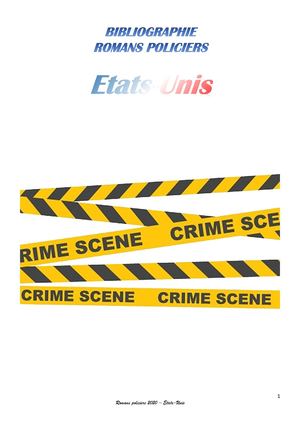 Bibliographie Romans Policiers - USA