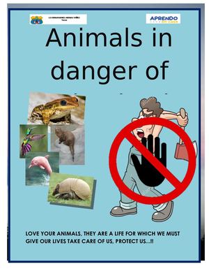 Animales en peligro de extinción en el Perú Trabajo Grupal Ingles 5to "B" I.E. Hermogenes Arenas Yañez