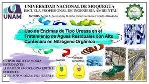 Uso de Enzimas de Tipo Ureasa en el Tratamiento de Aguas Residuales con Alto Contenido en Nitrógeno Orgánico