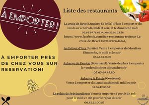 Restaurants du Pays Rignacois à emporter