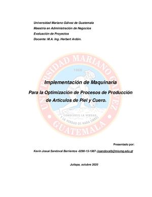 Análisis De Caso (Implementación De Maquinaria)