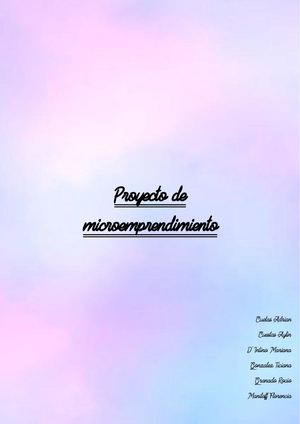 Proyecto De Microemprendimiento