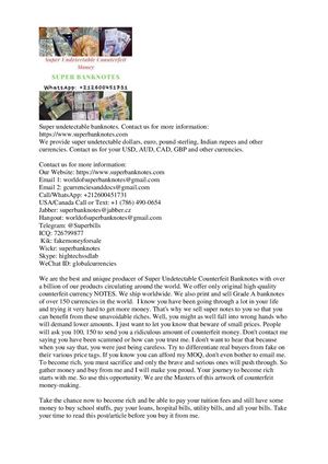 Super Undetectable Counterfeit Money For Sale WhatsApp: +212600451731 