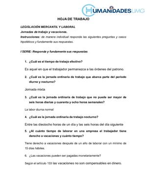 Hoja De Trabajo (cuestionario)