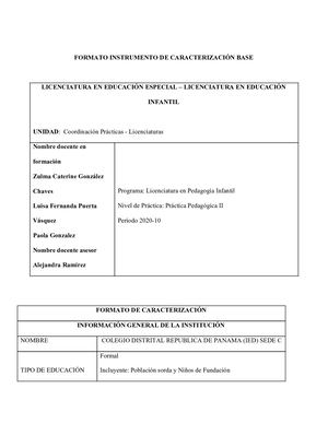 Caracterización Colegio República de Panamá