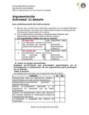 Activida 11 Argumentacion