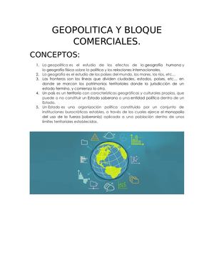 Geopolitica Y Bloque Comerciales