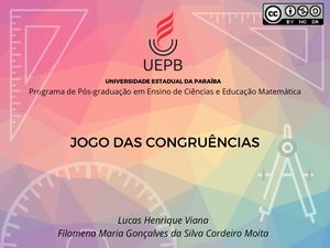 Produto Educacional Jogo Das Congruências