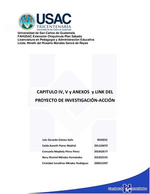 Proyecto De Investigación Acción Capitulo Iv V Y Anexos 1 0