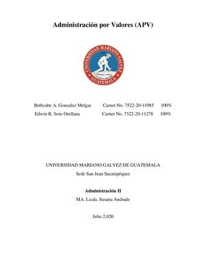 Administracion Por Valores Apv