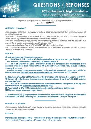 #1 Questions / Réponses - ECS & Réglementation
