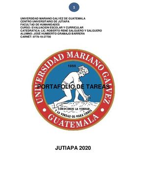 Portafolio De Evidencia Tareas Evaluación Y Planifiación Escolar Jose Gramajo Umg