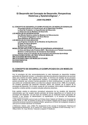 Jaan Valsiner El Desarrollo Del Concepto De Desarrollo Word