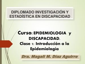 Clase 1 Introducción A La Epidemiología