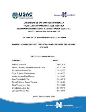 Informe E111.2 Elaboración De Proyectos