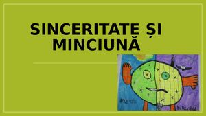Sinceritate șI Minciună
