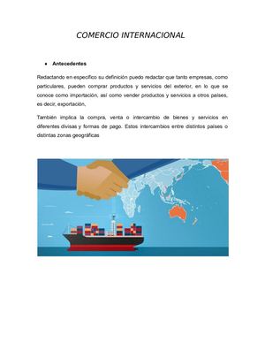 Comercio Internacional Antecedentes